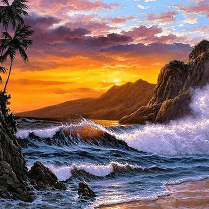 Sparkling Serenity: A Guide to Beach Evening Diamond Painting