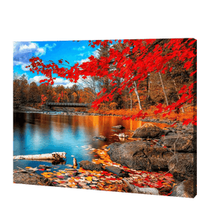Maple Leaf Forest Lake | Diamond Painting