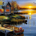 Load image into Gallery viewer, Autumn At the Lake Diamond Painting
