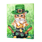 Load image into Gallery viewer, Cat With Four Leaf Clover | Diamond Painting
