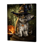 Load image into Gallery viewer, Cat With Witch Hat | Diamond Painting
