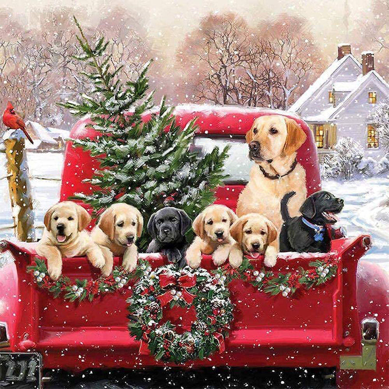 Dog And Puppies | Diamond Painting