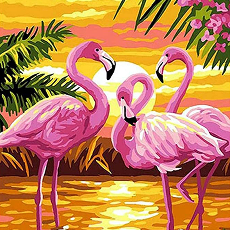 Flamingo In Sunset | Diamond Painting
