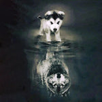 Load image into Gallery viewer, Husky Wolf Reflection | Diamond Painting
