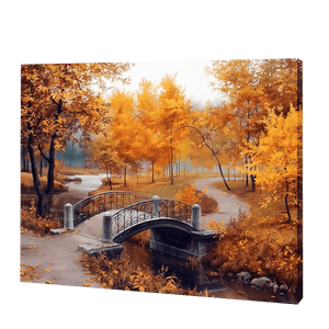 Orange Trees And Bridge | Diamond Painting