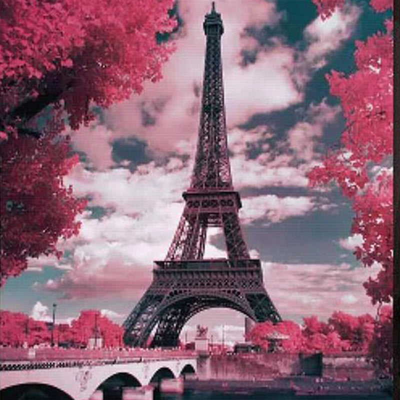 Pink Parisian Trees Diamond Painting