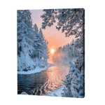 Load image into Gallery viewer, Snowy Trees Along The Lake | Diamond Painting

