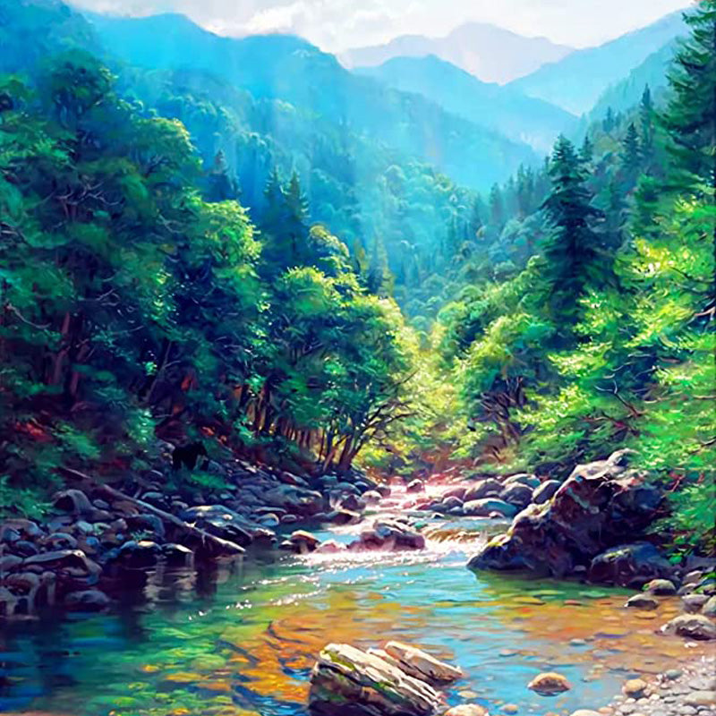 The Mountain And Trees | Diamond Painting